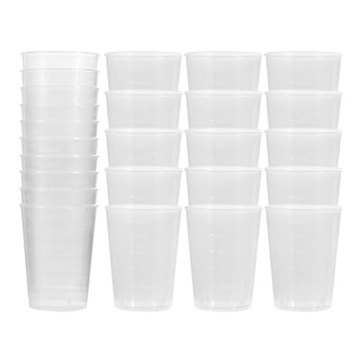 Lurrose 計量カップ 目盛り付き 50ml 使い捨て プラスチック製 透明 実現室用・業務用 ラボ用 サンプル..
