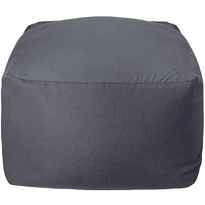 Homwarm ビーズクッション 怠惰なソファ 特大(55×55×35cm) 疲労解消 健康 安全 無味 カバー取り外し 洗濯可能 座り オールシーズン適用 0.3mm-0.5mm極小ビーズ 豆袋座布団 (グレー, S)