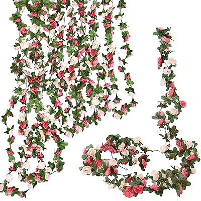 Bacucine 造花 藤 ぼたん 吊るす 壁掛け 人工 芍薬 シルク 牡丹 45個セット 枯れない フェイク フラワ..