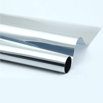 Decocar 60cm200cm ガラス透明 窓 断熱フィルム 窓ガラスフィルム めかくしシート 窓 フィルム 外から見えない マジックミラー マジックミラー 紫外線カット シルバー 銀色