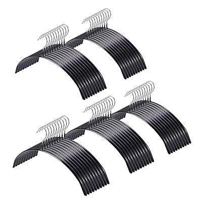 Cozyone ハンガー スーツハンガー 50本組 ジャケットハンガーすべらない 滑らないハンガー 洗濯物干し スリム ジャケット 収納 頑丈 衣類が滑り落ちない 型崩れ防止 乾湿両用(ブラック,50本組)