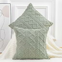 Madizz クッションカバー 2枚セット 40×40cm グリーン 北欧 柔らかい 短いウール フリース 背当て 装飾 枕カバー 座布団カバー ソファ用 寝室...