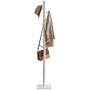 YMYNY ポールハンガー 木製 スクェアベース コートハンガー ハンガーハンガースタンド 8つフック 組み立て簡単 帽子 キャリーバッグ 衣服 リビング 寝室...