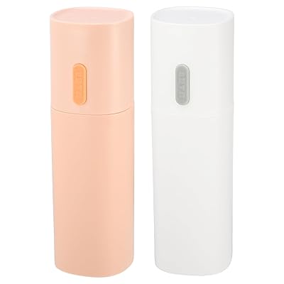 VOCOSTE 歯ブラシトラベルケース トラベル歯ブラシホルダーケース PP 軽量 旅行業用 19.5x6cm 2個 白、桜色