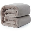 Hansleep 毛布 セミダブル 冬用 ブランケット もうふ 160x200cm マイクロファイバー 柔らかく肌触り フランネル 洗える 軽量 静電防止 四季適用 (160x200,ダーク グレージュ)
