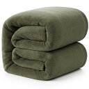 Hansleep 毛布 セミダブル 冬用 ブランケット もうふ 160x200cm マイクロファイバー 柔らかく肌触り フランネル 洗える 軽量 静電防止 四季適用 (160x200,モスグリーン)