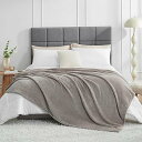 Hansleep 毛布 もうふ 冬用 ダブル ブランケット 大きめ 200x220cm 大判 ダーク グレージュ マイクロファイバー 柔らかく 肌触り フランネル 洗える 軽量 静電防止 四季適用 (200x220,ダーク グレージュ)