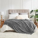 Hansleep 毛布 もうふ 冬用 暖かい ダブル ブランケット 大きめ 200x220cm 大判 グレー 柔らかい ふわふわ もこもこ 洗える 軽量 静電防...