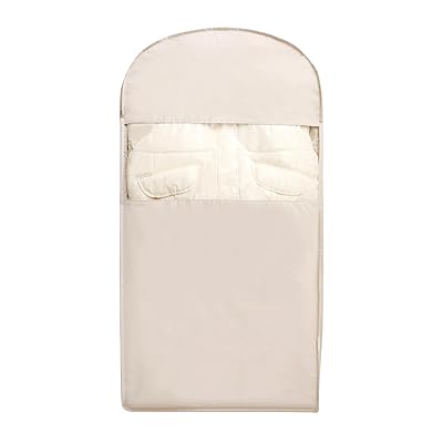 TIANZONG 衣類カバー 洋服カバー スーツカバー 透明窓付き ファスナー圧縮 耐久性 ロング 形崩れ防止 洗える 防塵防湿 (Beige, L 1枚組)