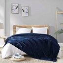 Hansleep 毛布 ダブル 冬用 ブランケット 大きめ 180x200cm 大判 マイクロファイバー 柔らかく 肌触り フランネル 洗える 軽量 静電防止 四季適用 (180x200,ネービー)