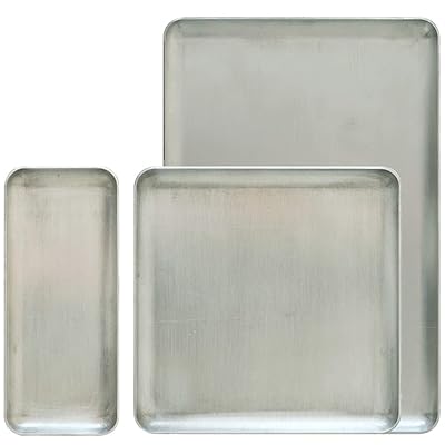 HIGHAWK収納トレイ キャッシュトレイ 鍵置き 玄関 小物置き アルミ製 釣り銭トレー コイン お会計皿 釣銭皿 レトロ 小道具（3セット）