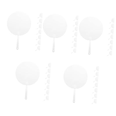 Toyvian 40 個 DIY 透明 うちわ 紙 うちわ 手持ち 携帯 うちわ 手 持つ うちわ 和風 うちわ DIY 落書き うちわ 結婚式 手 うちわ DIY うちわ キッズ 絵画 うちわ