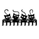 SUPERDANT キーフック かわいい猫 鉄製フック 壁掛けフック 猫キーホルダー 壁取り付け式コートラック ウォールハンガー マルチフック ネジ付き鍵フック...