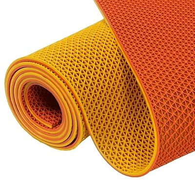 MEMETARO 滑り止めマット 屋外 ゴムマット 歩行滑り止めマット 透水マット 穴あき 1枚に2つ色付き 厚さ..