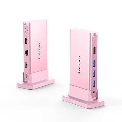 LENTION USB Cドッキング 4K@60Hz HDMI USB 3.0/2.0 ギガビットイーサネット 100W PD & Auxアダプター 2023-2016 MacBook Pro/Mac Air/Surface/Steamデッキ用 安定