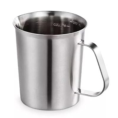 WOMLEX 計量カップ ステンレス304 目盛り付き 耐熱 量杯 500~2000ml 大容量 泡立てカップ スケール コ..