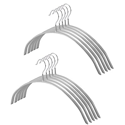 HOSUR ハンガー 10本組 スーツ 衣類用 型崩れ防止 すべらない 頑丈 省スペース スーツハンガー グレー