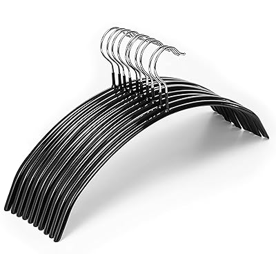 HOSUR すべらないハンガー 跡がつかないハンガー 10本 型崩れ防止 かたくずれ防止 はんがー 洗濯ハンガー 省スペース スーツハンガー ブラック