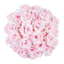 バラ 造花 50本 cnomg 直径8cm 母の日 プロポーズ 結婚式 誕生日 お祝い 演出にローズ 装飾 DIY材料 (ピンク)