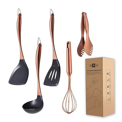 キッチンツールセット 5点セット シリコン製調理器具セット ステンレス製ハンドル 一人暮らし シリコン..