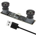 1080P 60FPS USB ステレオ カメラ モジュール Rabbitroom 400万画素 3D デュアルレンズ 115°視野角 同期型 Webカメラ VR 視覚分析 顔認証 ウェブカム パソコンカメラ PCカメラ ストリーミング USBプラグ(2)