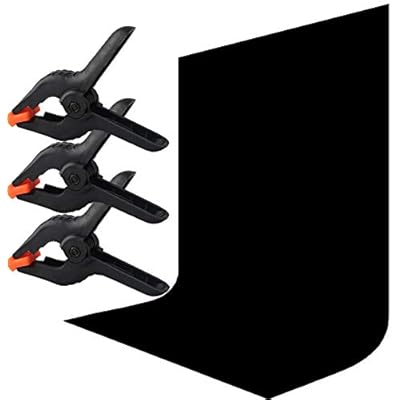 AORO 背景布 黒 布 撮影 背景シート プロ 不透明 反射面と無反射面があり 強力クリップ3点付き 背景 ス..