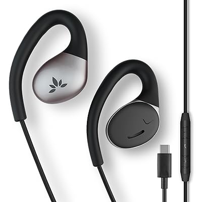 Avantree Resolve-C - USB Type-C 有線オープンイヤーイヤホン＆マイク インラインコントロール＆オーバーイヤーフック付き、Samsung/LG/Google/OnePlus/その他のタイプCポート搭載のスマートフォンに対応