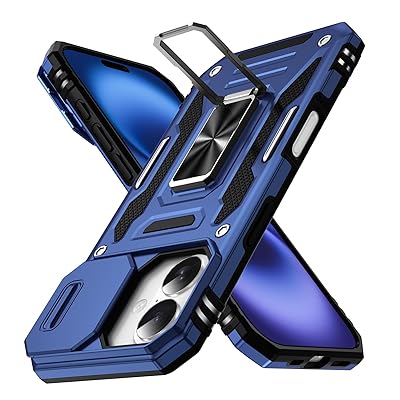 iPhone16 用 ケース リング付き 耐衝撃 [ iPhone16 ] カメラ保護 レンズ保護 画面保護 米軍MIL規格 指..