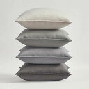 Topfinel クッションカバー 60×60cm 4枚セット グラデーション おしゃれ 北欧 ベルベット 洗える 無地 グレー