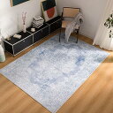 u-living カーペット 3畳 ペルシャ 絨毯風 ラグ マット 200X250CM 洗える 花柄 オールシーズン 軽量 滑り止め 防ダニ 防臭 ブルー 床暖...