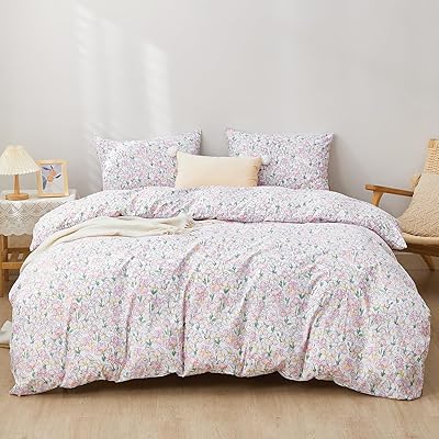 SAPHREAS 布団カバー ポリエステル繊維寝具カバーセット ピンク 花柄 可愛い 布団用 肌触り柔らかい 通..