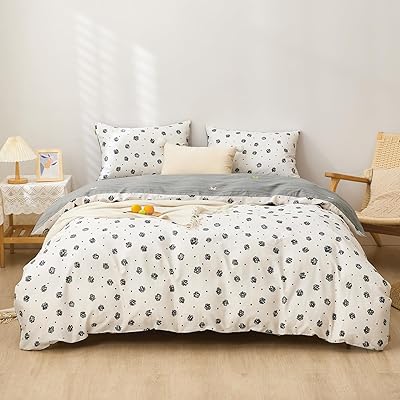 SAPHREAS 布団カバー ダブル 4点セット 寝具カバーセット 四節適用 黒い花 花柄 おしゃれ 柔らかい 通..