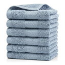 HomeFirst フェイスタオル 厚手 6枚セット ホテル仕様 ふわふわ タオル 綿100% 耐久性 毛羽落ち少ない 柔らかな肌触り 吸水 速乾 家庭、ホテル...