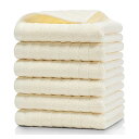 HomeFirst フェイスタオル 厚手 6枚セット ホテル仕様 ふわふわ タオル 綿100% 耐久性 毛羽落ち少ない 柔らかな肌触り 吸水 速乾 家庭、ホテル...