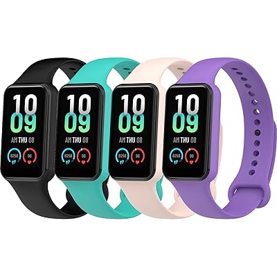 NineHorse 腕時計バンド 4本パック Amazfit Band 7ストラップ シリコンバンド メタルバックル 調節可能なリストバンド ブレスレット スポーツストラップ Amazfit Band 7交換用ベルト