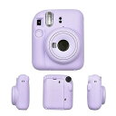 HIYQIN 富士フイルムチェキmini 12ケース,instax mini 12ケース シリコン製 旅行 耐衝撃 チェキ12ケース シリコンジャケット 保護カバー(パープル)