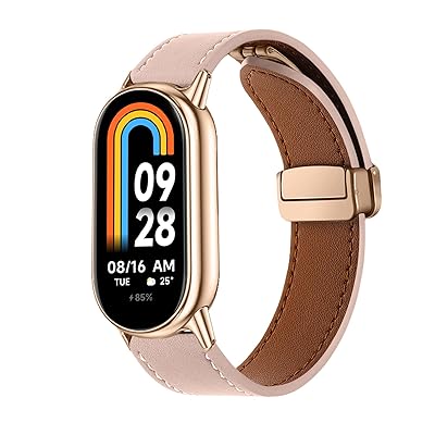 [AiMaoo] レザーバンド Xiaomi Smart Band 9 / Xiaomi Smart Band 8 対応 バンド 磁気 バックル付き 高級 交換バンド 装着簡単 本革 替えバンド ビジネススタイル ストラップ 交換ベルト コンパチブル
