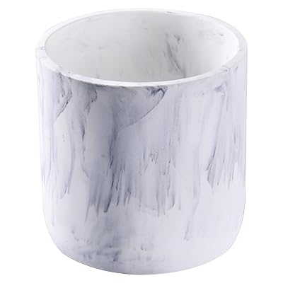Ekirlin 植木鉢 鉢 プランター 6号 14.2cm 排水孔付き おしゃれ 鉢 鉢植え インテリア 部屋 飾り 観葉植物 大理石模様 (白)のサムネイル