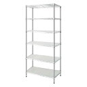 Luckycoco ラック スチールラック メタル シェルフ 棚 キッチン収納 6段 ポール径19mm 幅59×34奥行×高さ150cm 耐荷重390kg 防サ...