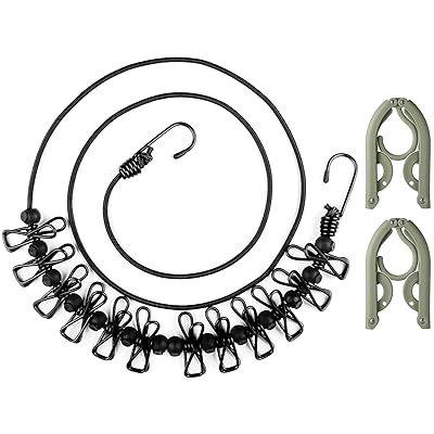 物干しロープ 弾力洗濯ロープ 12個クリップ付き 防風 伸縮 携帯便利 旅行 キャンプ 梅雨 部屋干し 伸縮..