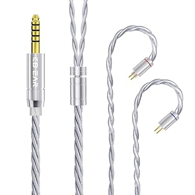 【KBEAR ST20】2pin 4.4mmリケーブル 5N単結晶銅銀メッキ混合合金 ケーブル 開放感音場 152層の独立したOFCシールド層 4.4mmイヤホンアップグレードケーブル イヤフォン交換ケーブル 音質改善 ZSN/ZSN Pro/ZSN