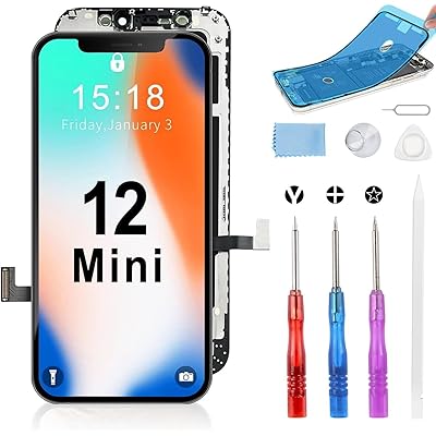 Beefix for iPhone 12 mini 液晶パネル - 5.4インチLCD 画面交換 フロントパネル タッチパネル 修理 スクリーン フロントガラス 修理パーツ デジタイザ 修理工具+画面保護フィルム付き 日本語說明書