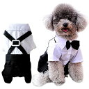 ANSIMITE 蝶ネクタイがめちゃキュート 犬 猫 服 タキシード 燕尾服 黒リボン 小型 中型 サイズいろいろあります ブラック(S)(4)