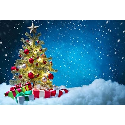 Qinunipoto クリスマス Merry Christmas 写真撮影用 背景布 背景 布 写真 摄影 撮影用 星 クリスマスツリー 人物撮影 子供撮影 布バック 背景シート 写真館 撮影スタジオ用 自宅用 ビニール製 2.1x1.5m