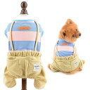 SMALLLEE_LUCKY_STORE 犬服 春夏 猫服 つなぎ ロンパース 子犬 小型犬洋服可愛色のボーダー 柄オールインワンペット服おしゃれ チワワ散歩服...
