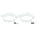 PATIKIL 200 mm ダクト接続フランジ 2個 乾燥機通気壁プレート 正方形-ラウンド直線ダクトプレート 暖房 冷房 換気扇用 ホワイト