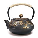 鉄瓶 ホーローなし 鉄分補給 急須 茶こし付き ティーポット ih 直火 おしゃれ 金の楓の葉 800ml