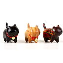MYDILI 猫 置物 招き猫 玄関小物 インテリア飾り 木製招き猫 幸運 招き 誕生日プレゼント 置物 ガーデニング (ST8)