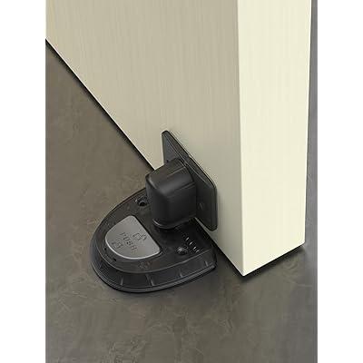 JIANGCOMEドアストッパー 取り付け簡単 機械構造 ロック付 クワイエット… ドアホルダー(黒)