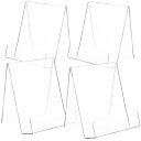 Frcolor ブックスタンド アクリル アクリルスタンド 展示台 ディスプレイスタンド 17x14x11cm 4個セット 透明 軽量 スマホ カード A5 バ...